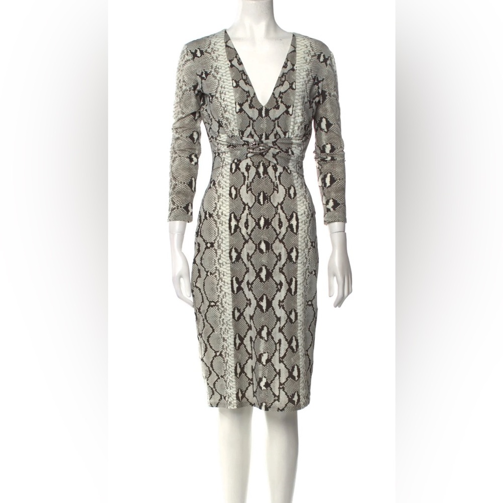 ROBERTO CAVALLI Snake Print Midi Dress Sz 42.  (US 6)